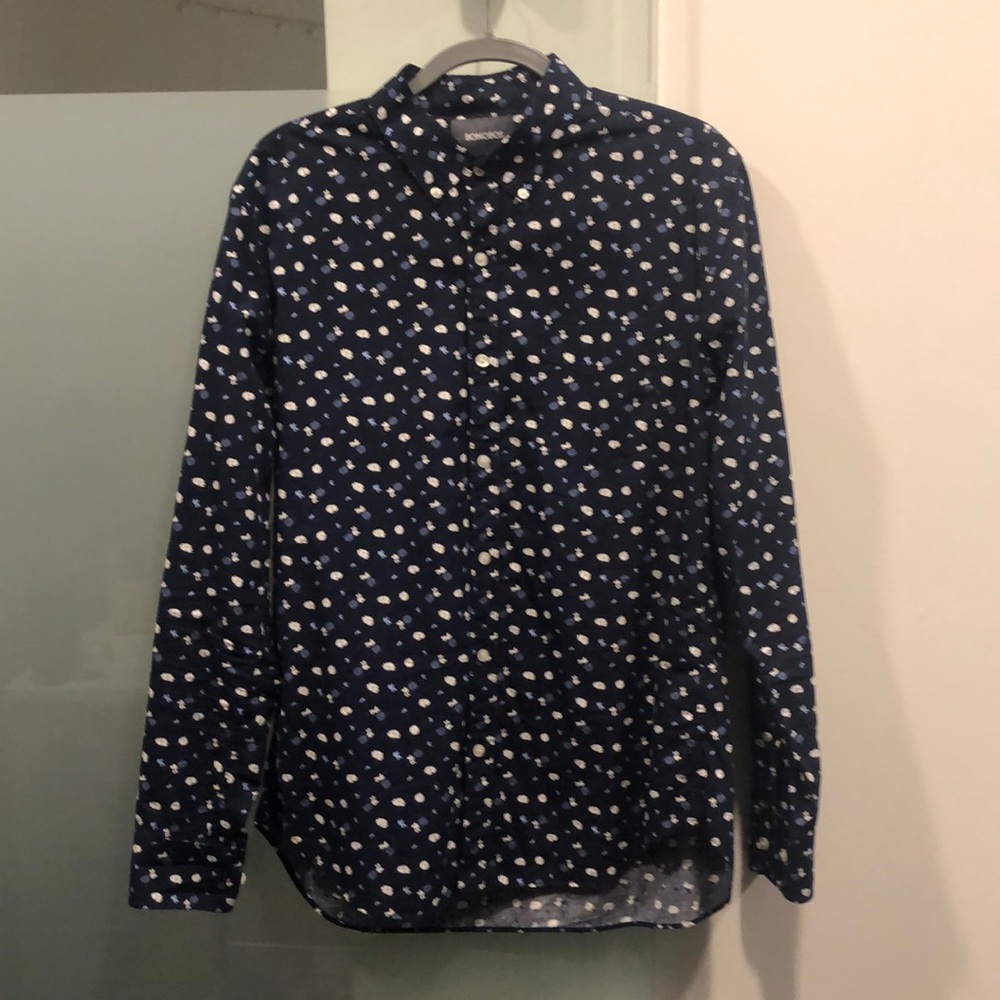 Bonobos navy floral print button down